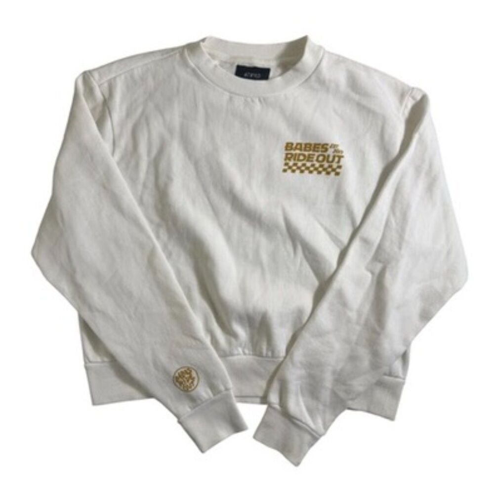 Atwyld White Motor Sweat Shirt Size Medium